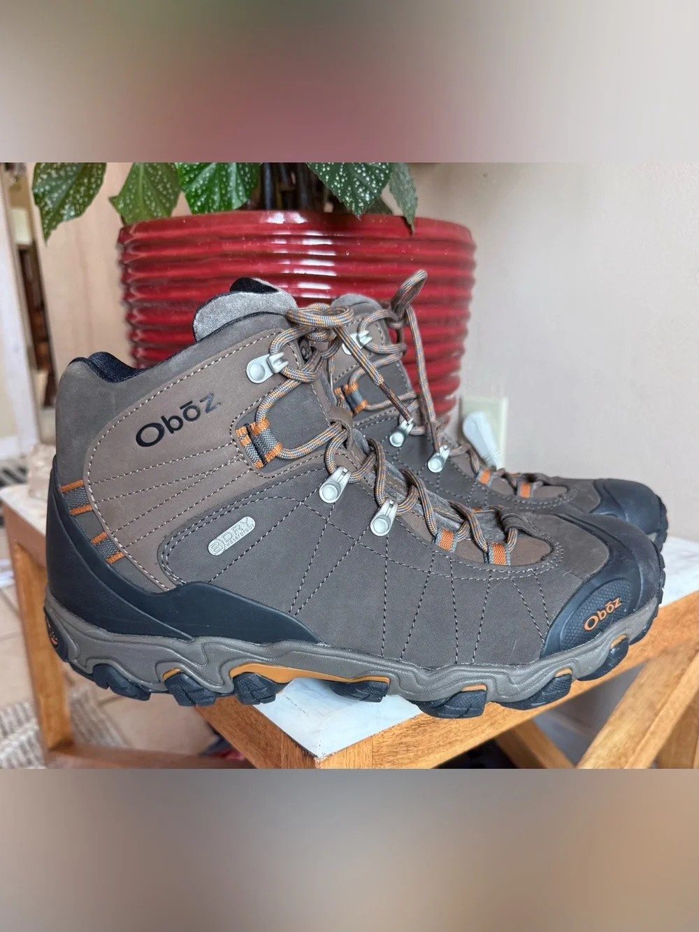 Oboz Bridger Boots Mid B-DRY Waterproof Hiking Brown Men's 12 EU 46 Like New